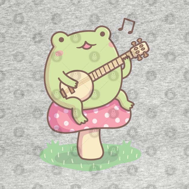 Cute Frog Playing Banjo On Toadstool by rustydoodle